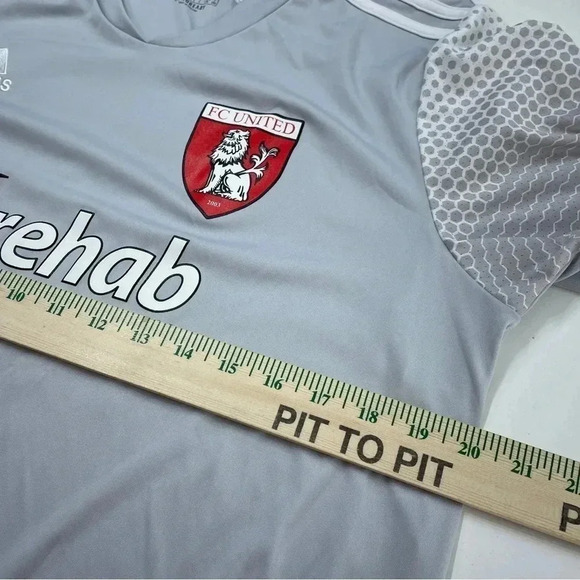 ADIDAS FC United MLS Jersey Size Adult L Gray 2243 - Picture 6 of 8